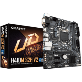 לוח דור 10 Gigabyte H410M S2H V2 1.7 M-Atx VGA DVI HDMI LGA1200
